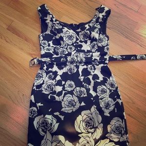 Silk Midi Dress with Belt